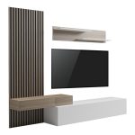 Σύνθετο σαλονιού Litende σε λευκή-sonoma απόχρωση 249.4x42.2x199.5εκ