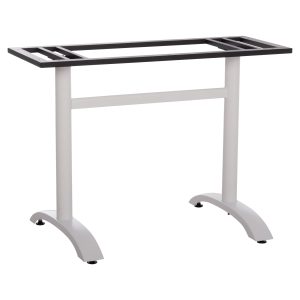 ΒΑΣΗ ΤΡΑΠΕΖΙΟΥ ΜΕΤΑΛΛΙΚΗ ΔΙΠΛΗ ΛΕΥΚΗ ΜΕ ΡΕΓΟΥΛΑΤΟΡΟΥΣ 100x60x73Υεκ.