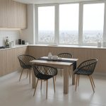 Τραπεζαρία Manka-Ezra σετ 5τεμ σε sonoma-μαύρη απόχρωση 110x80x77εκ