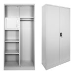 Ντουλάπα Zogi μέταλλο ανοιχτό γκρι 90x45x180εκ