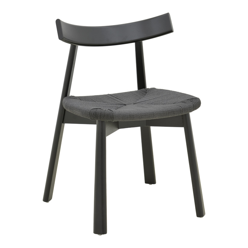 Καρέκλα Clareta rubberwood-σχοινί σε μαύρη απόχρωση 53x55x79εκ