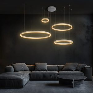 kelvo® VENOM Μοντέρνο Κρεμαστό Φωτιστικό Οροφής LED 150W 17659lm 120° AC 220-240V IP20 Ρυθμιζόμενο Λευκό CCT με Χειριστήριο από 2700K έως 6000K Dimmable - Lumileds SMD Chip - Λευκό Ματ - Μ150 x Π90 x Υ60cm