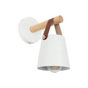 AMY Μοντέρνο Φωτιστικό Τοίχου - Απλίκα με Ντουί 1 x E27 AC 220-240V IP20 - Άσπρο & Μπεζ - Μ13 x Π22 x Y25.5cm