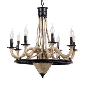 PENNSYLVANIA Vintage Κρεμαστό Φωτιστικό Οροφής Μαύρο & Μπεζ