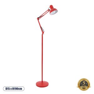 AUDREY Vintage Επιδαπέδιο Φωτιστικό με Ντουί 1 x E27 AC 220-240V IP20 - Κόκκινο - Μ15 x Π15 x Υ190cm