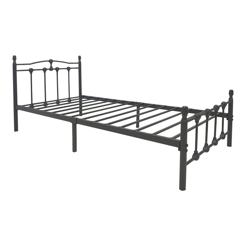 Κρεβάτι Wotso μεταλλικό σε μαύρη απόχρωση 90x190εκ