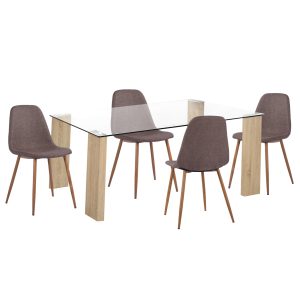 ΣΕΤ ΤΡΑΠΕΖΑΡΙΑΣ 5ΤΜΧ LEOMOR ΤΡΑΠΕΖΙ & 4 ΚΑΡΕΚΛΕΣ - ΚΑΦΕ ΥΦΑΣΜΑ