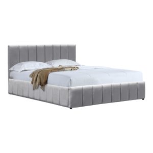 Κρεβάτι Snuggle με αποθηκευτικό χώρο βελούδο γκρι 160x200εκ