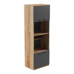Ντουλάπα κουζίνας Rowan σε oak-ανθρακί απόχρωση 60x42x182εκ