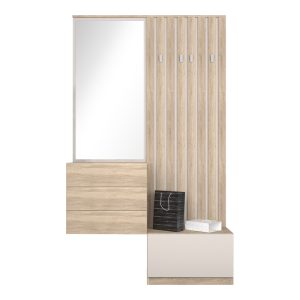 Έπιπλο εισόδου Halesy sonoma-λευκό 67x35.5x179.3εκ