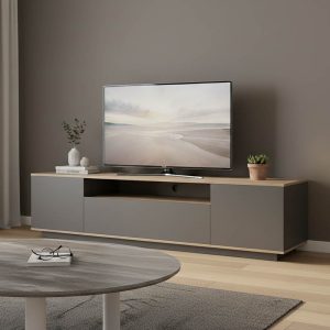 Έπιπλο τηλεόρασης Winey σε sonoma-ανθρακί απόχρωση 180x44.5x44.5εκ
