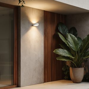 kelvo® AURA KLV- Μοντέρνο Φωτιστικό Τοίχου - Απλίκα LED 7W 875lm 45° AC 220-240V Αδιάβροχο IP65 Θερμό Λευκό 2700K - Bridgelux COB Chip & TÜV SÜD Driver - Λευκό Ματ - Μ15 x Π13 x Υ4.5cm