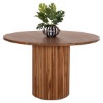 ΤΡΑΠΕΖΙ ΤΡΑΠΕΖΑΡΙΑΣ ΣΤΡΟΓΓΥΛΟ RODER ΞΥΛΟ ΤΕΑΚ- 3εκ. πάχος επιφ.- Φ130x79,5Υεκ