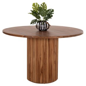 ΤΡΑΠΕΖΙ ΤΡΑΠΕΖΑΡΙΑΣ ΣΤΡΟΓΓΥΛΟ RODER ΞΥΛΟ ΤΕΑΚ- 3εκ. πάχος επιφ.- Φ130x79,5Υεκ