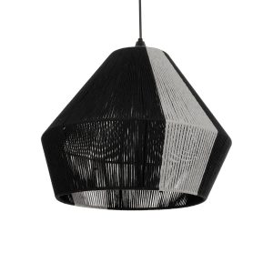 ANGULUS Boho Κρεμαστό Φωτιστικό Οροφής με Ντουί 1 x E27 AC 220-240V IP20 - Μαύρο & Γκρι - M40 x Π40 x Υ35cm