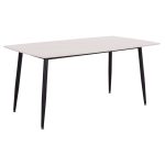 Τραπέζι Rav λευκό μαρμάρου sintered stone-μαύρο μέταλλο 160x90x75