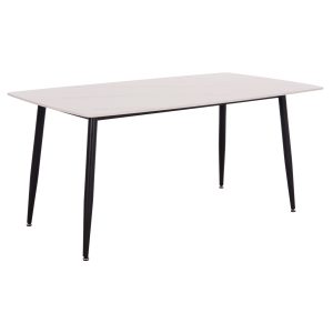 Τραπέζι Rav λευκό μαρμάρου sintered stone-μαύρο μέταλλο 160x90x75