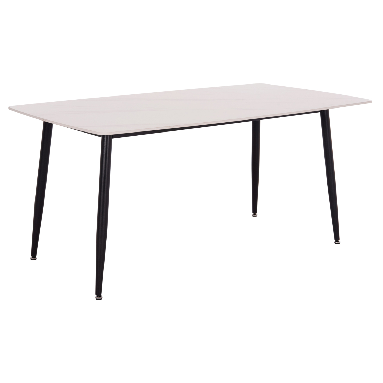 Τραπέζι Rav λευκό μαρμάρου sintered stone-μαύρο μέταλλο 160x90x75