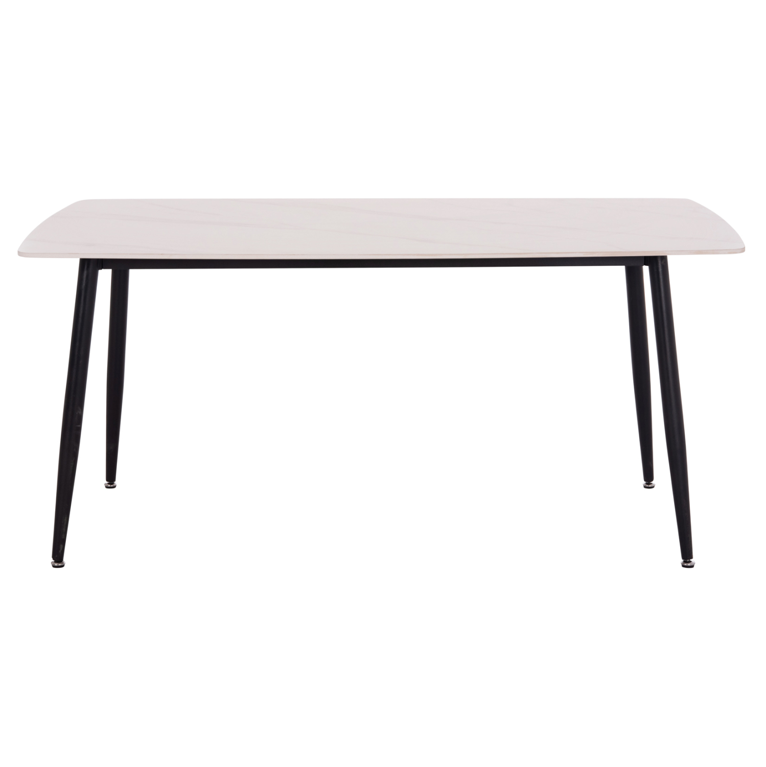 Τραπέζι Rav λευκό μαρμάρου sintered stone-μαύρο μέταλλο 160x90x75 - Image 2