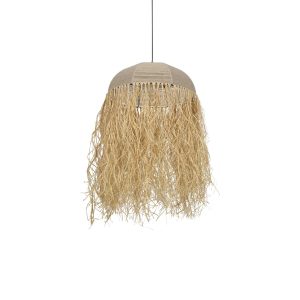 PLUVIA Boho Κρεμαστό Φωτιστικό Οροφής με Ντουί 1 x E27 AC 220-240V IP20 - Μπεζ - M50 x Π50 x Υ80cm