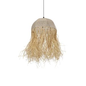 PLUVIA Boho Κρεμαστό Φωτιστικό Οροφής με Ντουί 1 x E27 AC 220-240V IP20 - Μπεζ - M40 x Π40 x Υ70cm