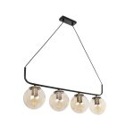 LATTICE Μοντέρνο Κρεμαστό Φωτιστικό Οροφής με Ντουί 4 x E27 AC 220-240V IP20 - Μαύρο & Μπρούτζινο - Μ78 x Π15 x Υ81cm