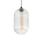 MELONI Μοντέρνο Κρεμαστό Φωτιστικό Οροφής με Ντουί 1 x E27 AC 220-240V IP20 - Διάφανο - Μ20 x Π20 x Υ38cm