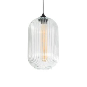 MELONI Μοντέρνο Κρεμαστό Φωτιστικό Οροφής με Ντουί 1 x E27 AC 220-240V IP20 - Διάφανο - Μ20 x Π20 x Υ38cm