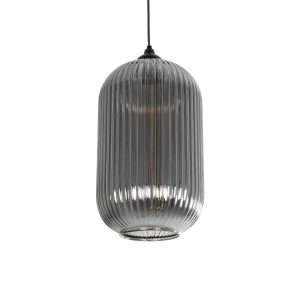 MELONI Μοντέρνο Κρεμαστό Φωτιστικό Οροφής με Ντουί 1 x E27 AC 220-240V IP20 - Μαύρο Φιμέ - Μ20 x Π20 x Υ38cm