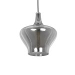 OVOCE Μοντέρνο Κρεμαστό Φωτιστικό Οροφής με Ντουί 1 x E27 AC 220-240V IP20 - Μαύρο Φιμέ - Μ20 x Π20 x Υ22cm