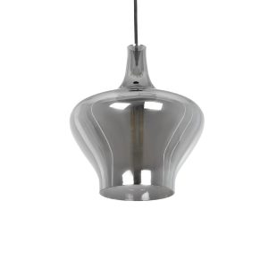 OVOCE Μοντέρνο Κρεμαστό Φωτιστικό Οροφής με Ντουί 1 x E27 AC 220-240V IP20 - Μαύρο Φιμέ - Μ20 x Π20 x Υ22cm