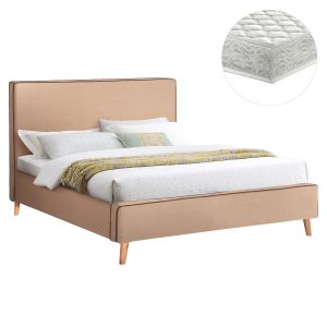 ΚΡΕΒΑΤΙ ΜΕ ΣΤΡΩΜΑ INDRA ΜΠΕΖ ΥΦΑΣΜΑ--ΓΙΑ 160x200εκ