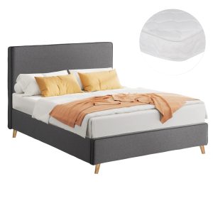 ΚΡΕΒΑΤΙ ΜΕ ΣΤΡΩΜΑ MAYLIN ΓΚΡΙ ΥΦΑΣΜΑ--ΓΙΑ 120x200εκ