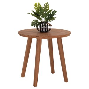 TΡΑΠΕΖΙ ΤΡΑΠΕΖΑΡΙΑΣ ΣΤΡΟΓΓΥΛΟ DANTE ΞΥΛΟ TEAK Φ80x75Υεκ.