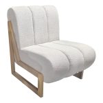 Πολυθρόνα Cocoon ύφασμα σε λευκή -πόδια σε φυσική απόχρωση 65x75x77εκ