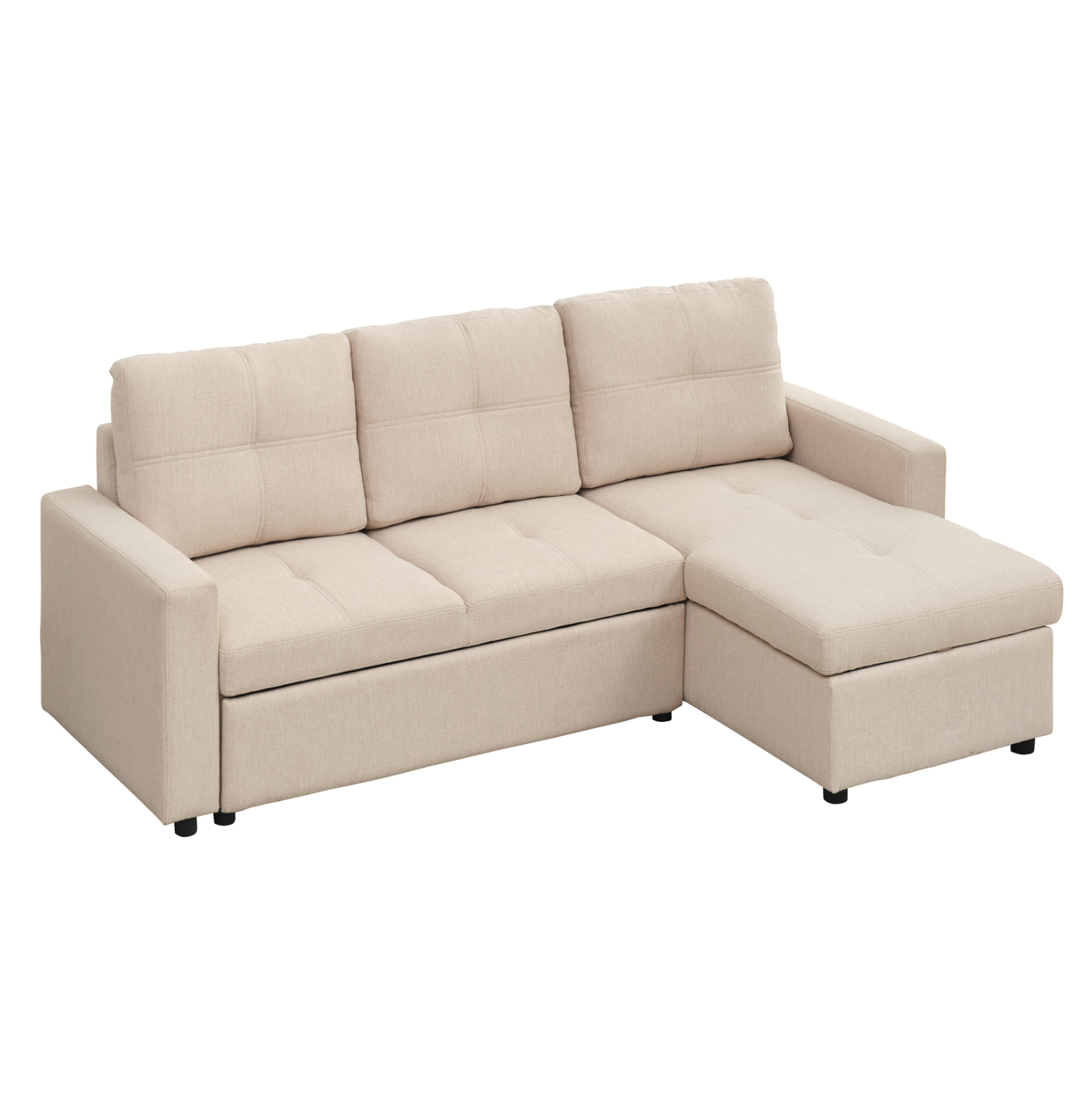 ΓΩΝΙΑΚΟΣ ΚΑΝΑΠΕΣ-ΚΡΕΒΑΤΙ ΑΝΑΣΤΡΕΨΙΜΟΣ SALINO ΜΠΕΖ ΥΦΑΣΜΑ 213x132x87Yεκ