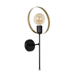 SOPA Μοντέρνο Φωτιστικό Τοίχου - Απλίκα με Ντουί 1 x E27 AC 220-240V IP20 - Μαύρο & Χρυσό - Μ23 x Π15 x Υ51cm