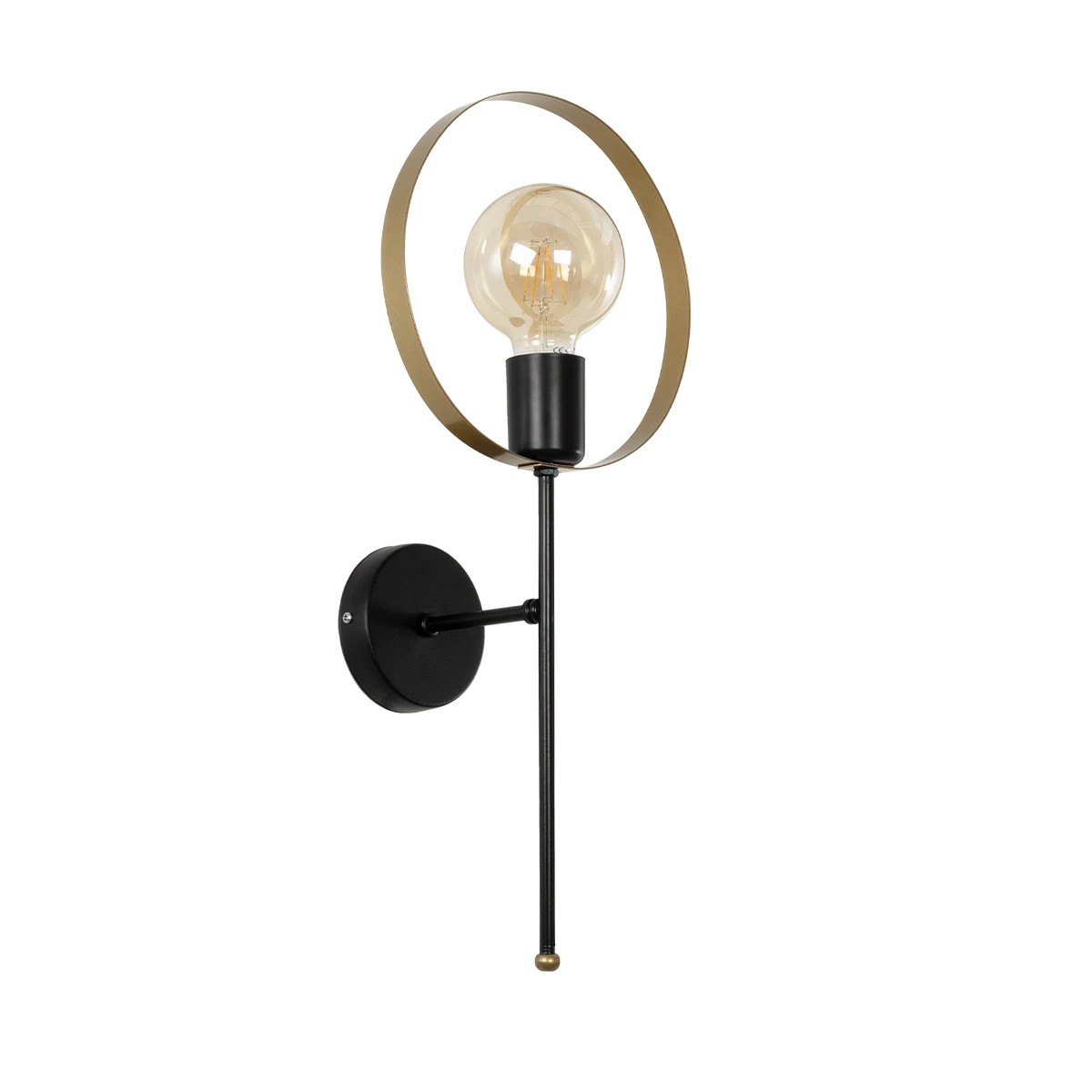 SOPA Μοντέρνο Φωτιστικό Τοίχου - Απλίκα με Ντουί 1 x E27 AC 220-240V IP20 - Μαύρο & Χρυσό - Μ23 x Π15 x Υ51cm