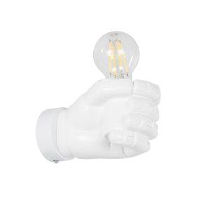 FIST Μοντέρνο Φωτιστικό Τοίχου - Απλίκα με Ντουί 1 x E27 AC 220-240V IP20 - Λευκό - Μ15 x Π10 x Υ10cm