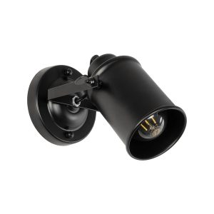 JAKE Μοντέρνο Φωτιστικό Τοίχου - Απλίκα με Ντουί 1 x E27 AC 220-240V IP20 - Μαύρο - Μ9 x Π22 x Y22cm