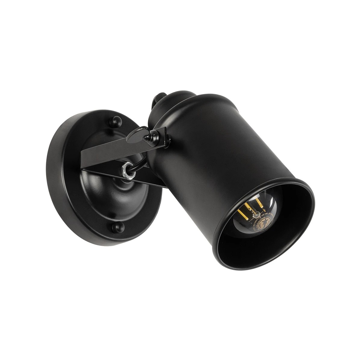 JAKE Μοντέρνο Φωτιστικό Τοίχου - Απλίκα με Ντουί 1 x E27 AC 220-240V IP20 - Μαύρο - Μ9 x Π22 x Y22cm