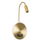 GOOSE Μοντέρνο Φωτιστικό Τοίχου - Απλίκα Ξενοδοχείου Reading Light με Φορτιστή USB 3A LED 6W 600lm 36° & 360° AC 220-240V IP20 Φυσικό Λευκό 4500K - CREE XPE & Lumileds SMD Chip & TÜV SÜD Driver - Χρυσό Πλατίνα - Μ15.5 x Π15 x Υ30.5cm