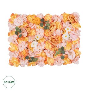 Artificial Garden ROSES STORY ORANGE Τεχνητό Διακοσμητικό Πάνελ Λουλουδιών - Κάθετος Κήπος σύνθεση Αμβροσία Μ60 x Π40 x Υ6cm