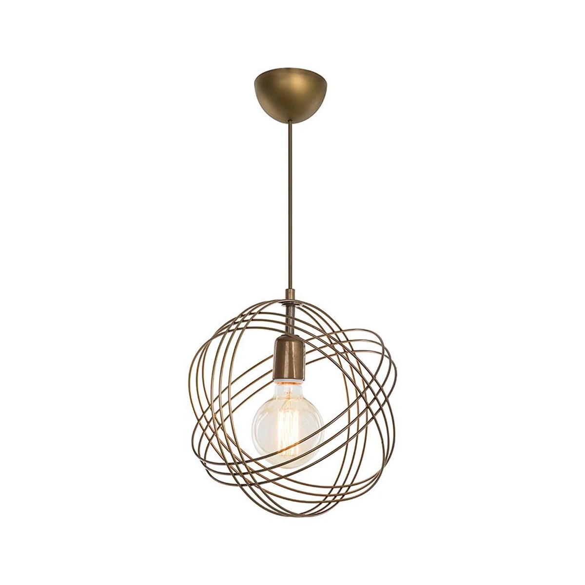 GLOWN Μοντέρνο Κρεμαστό Φωτιστικό Οροφής με Ντουί 1 x E27 AC 220-240V IP20 - Χρυσό - Μ30 x Π30 x Υ70cm