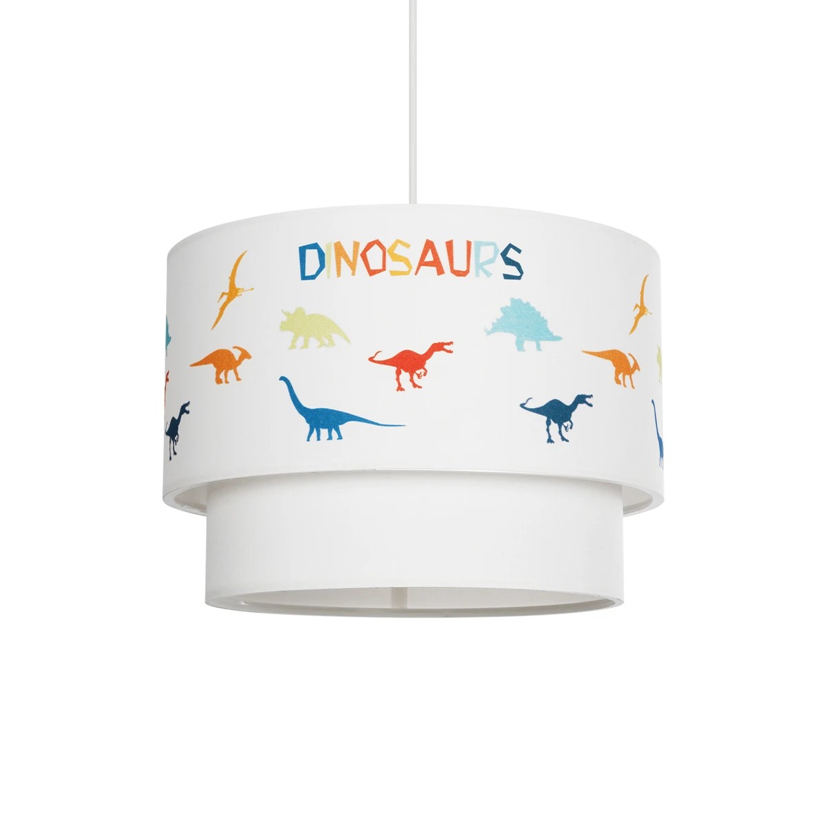 DINO Παιδικό Κρεμαστό Φωτιστικό Οροφής με Ντουί 1 x E27 AC 220-240V IP20 - Πολύχρωμο - Μ30 x Π30 x Υ24cm