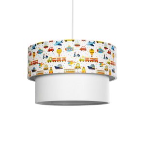 TRAIN Παιδικό Κρεμαστό Φωτιστικό Οροφής με Ντουί 1 x E27 AC 220-240V IP20 - Πολύχρωμο - Μ30 x Π30 x Υ24cm