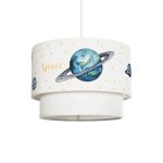 SATURN Παιδικό Κρεμαστό Φωτιστικό Οροφής με Ντουί 1 x E27 AC 220-240V IP20 - Πολύχρωμο - Μ30 x Π30 x Υ24cm