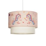 PONY Παιδικό Κρεμαστό Φωτιστικό Οροφής με Ντουί 1 x E27 AC 220-240V IP20 - Ροζ - Μ30 x Π30 x Υ24cm