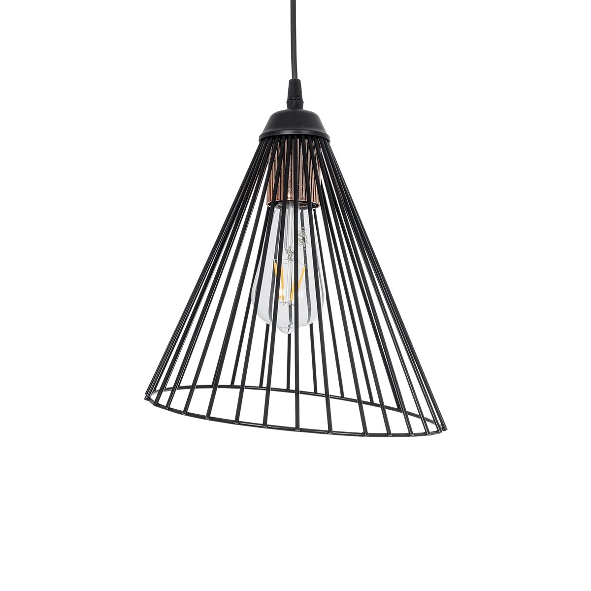 ARCWIRE Μοντέρνο Κρεμαστό Φωτιστικό Οροφής με Ντουί 1 x E27 AC 220-240V IP20 - Μαύρο - Μ25 x Π25 x Υ30cm