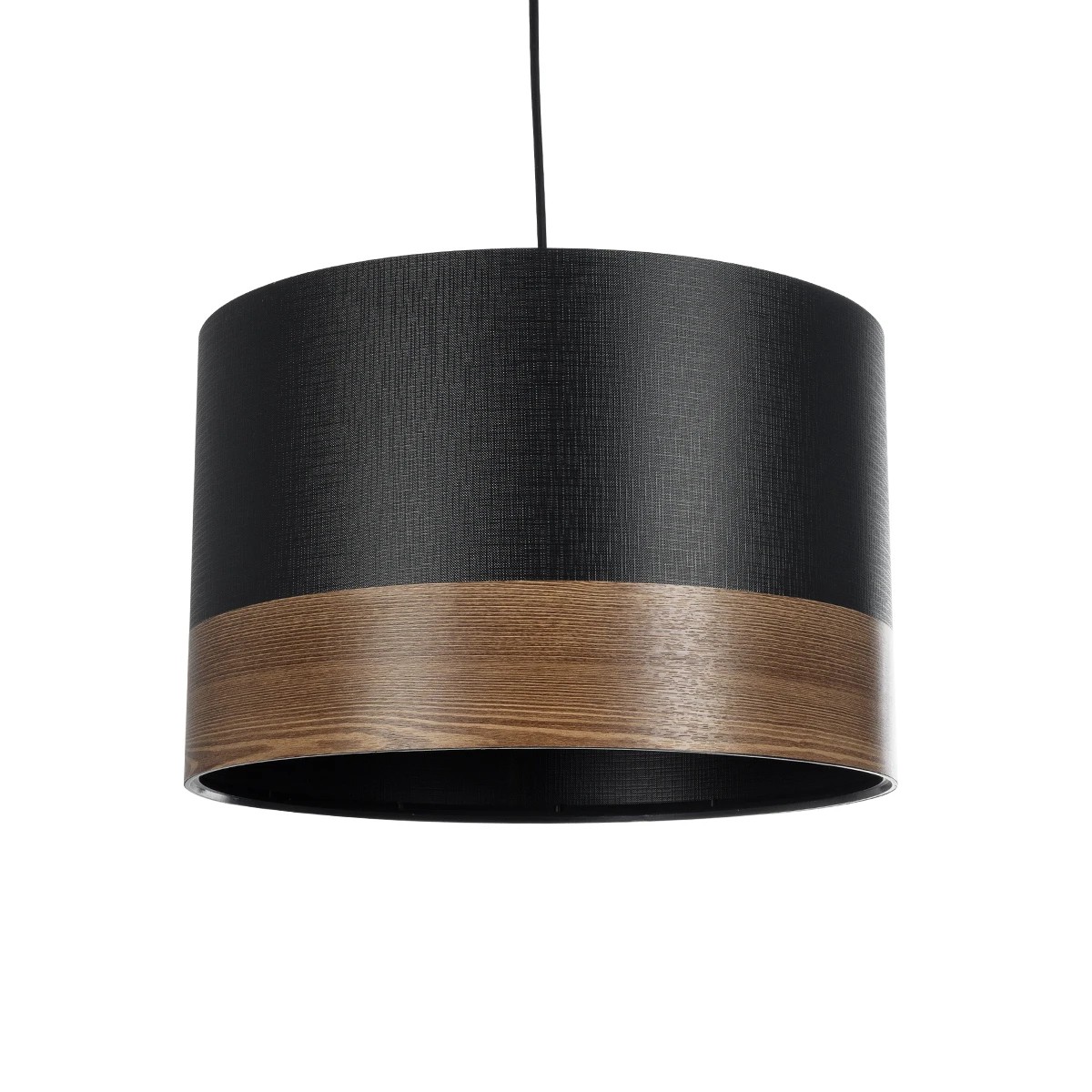 ZYKLUS Μοντέρνο Κρεμαστό Φωτιστικό Οροφής με Ντουί 1 x E27 AC 220-240V IP20 - Μαύρο & Καφέ - Μ36 x Π36 x Υ25cm